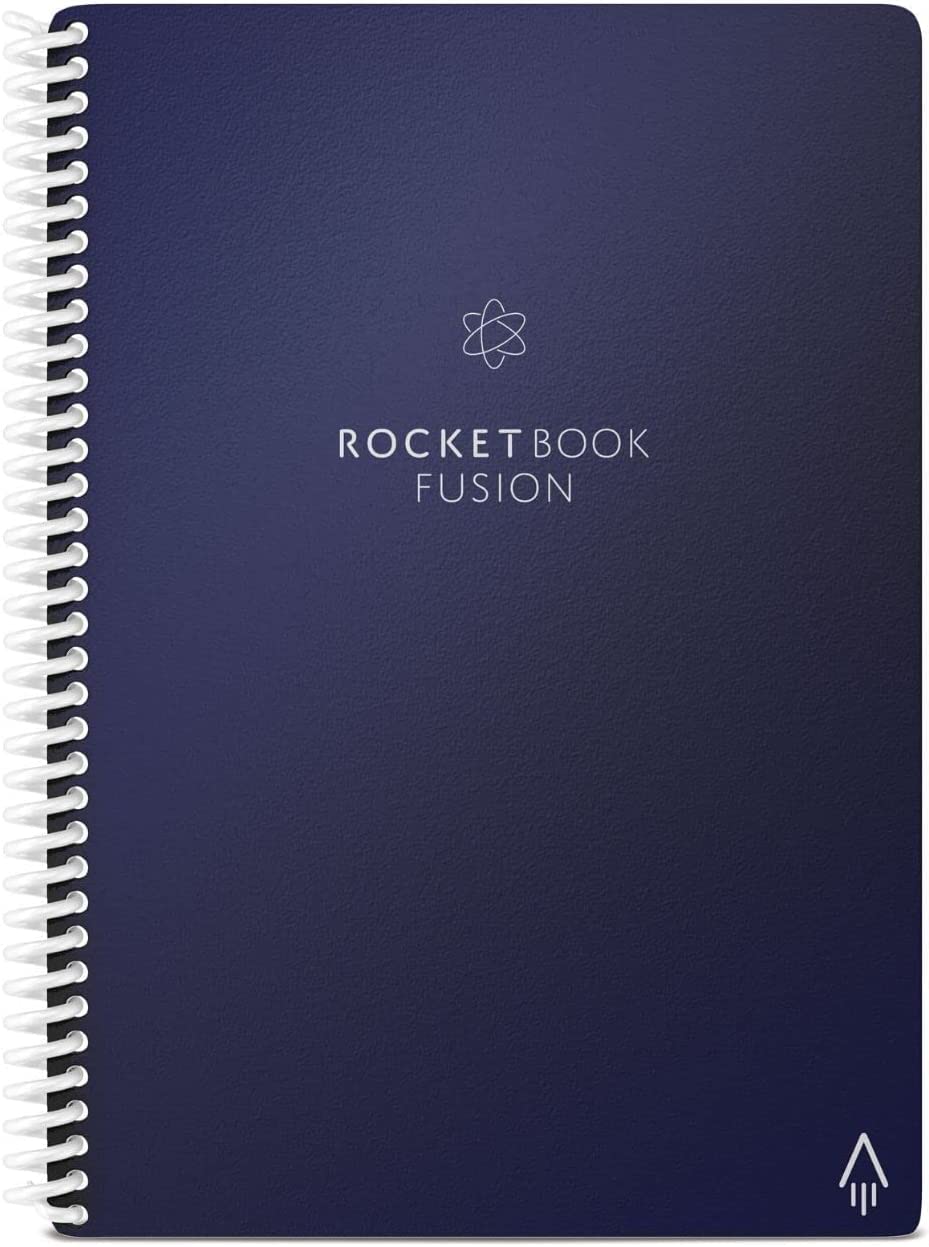 Rocketbook Fusion Reusable Digital Notebook - Smart Notepad A4 Black, 7 Styles, To Do List, Daily Journal, Weekly & Monthly Planner, with Frixion Erasable Pen, Office Gadget Reduces Paper Waste