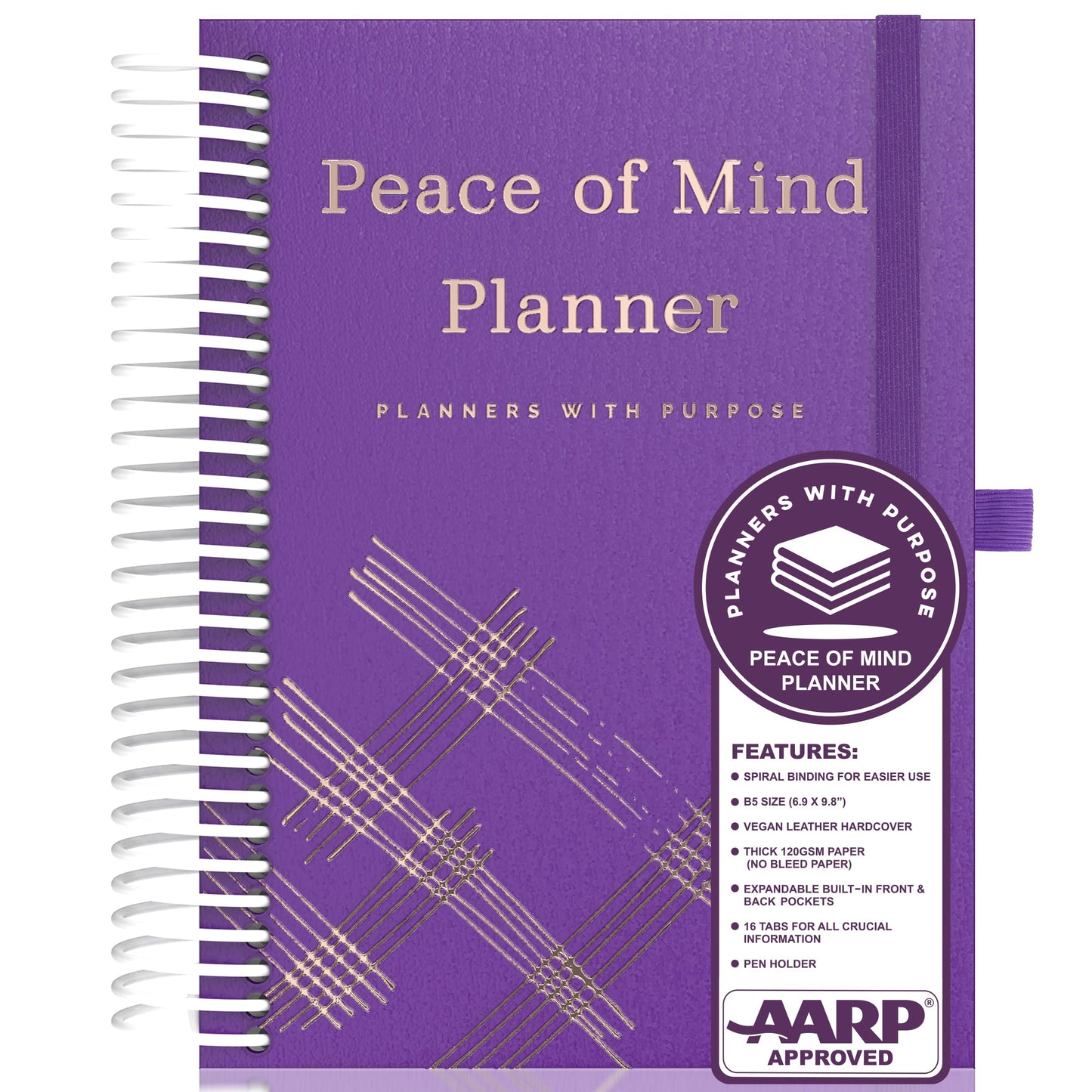 Planners with Purpose End of Life Planner - Guided Final Arrangements When I'm Gone Workbook Organizer Notebook for Beneficiary Info, Will Preparation, Last Wishes, Funeral Planning - Peace of Mind B5