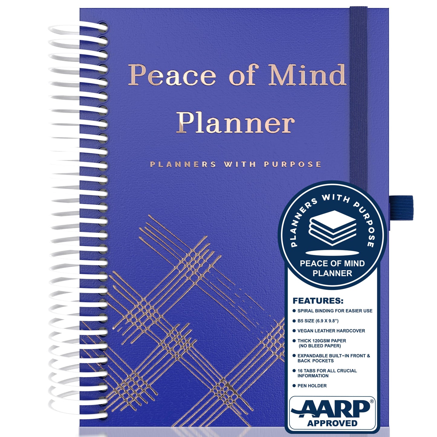 Planners with Purpose End of Life Planner - Guided Final Arrangements When I'm Gone Workbook Organizer Notebook for Beneficiary Info, Will Preparation, Last Wishes, Funeral Planning - Peace of Mind B5