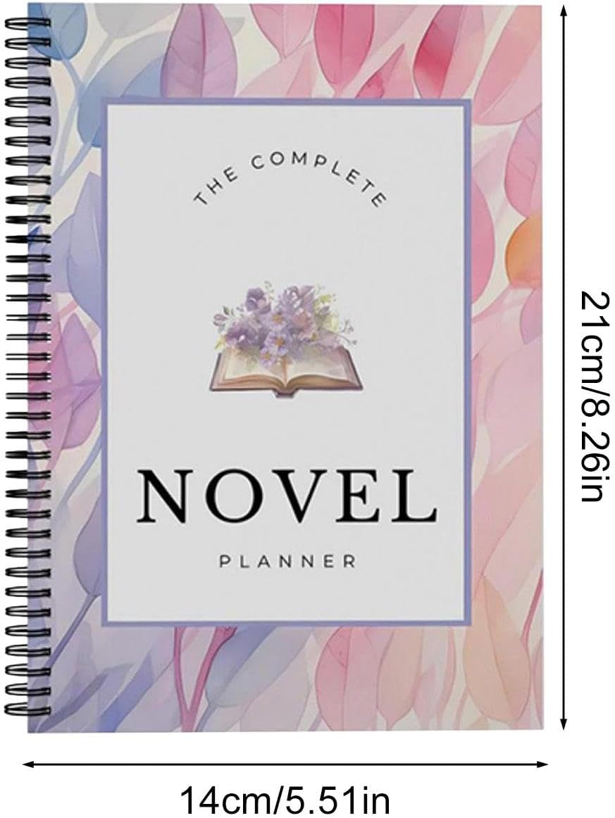Bexdug Novel Writing Planner Notebook | A5 Daily Writer & Author Planner - Digital Fiction Monthly Habit Tracker, Structured Workbook for Helps Brainstorm, Organize