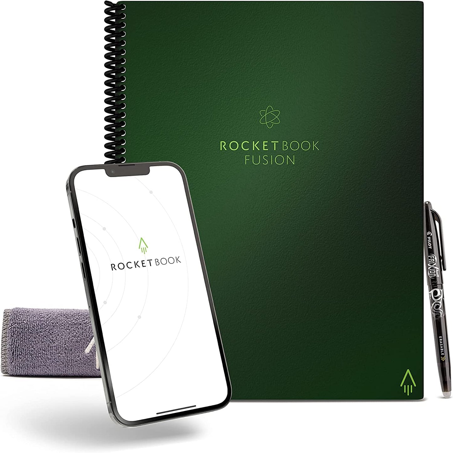 Rocketbook Fusion Reusable Digital Notebook - Smart Notepad A4 Black, 7 Styles, To Do List, Daily Journal, Weekly & Monthly Planner, with Frixion Erasable Pen, Office Gadget Reduces Paper Waste