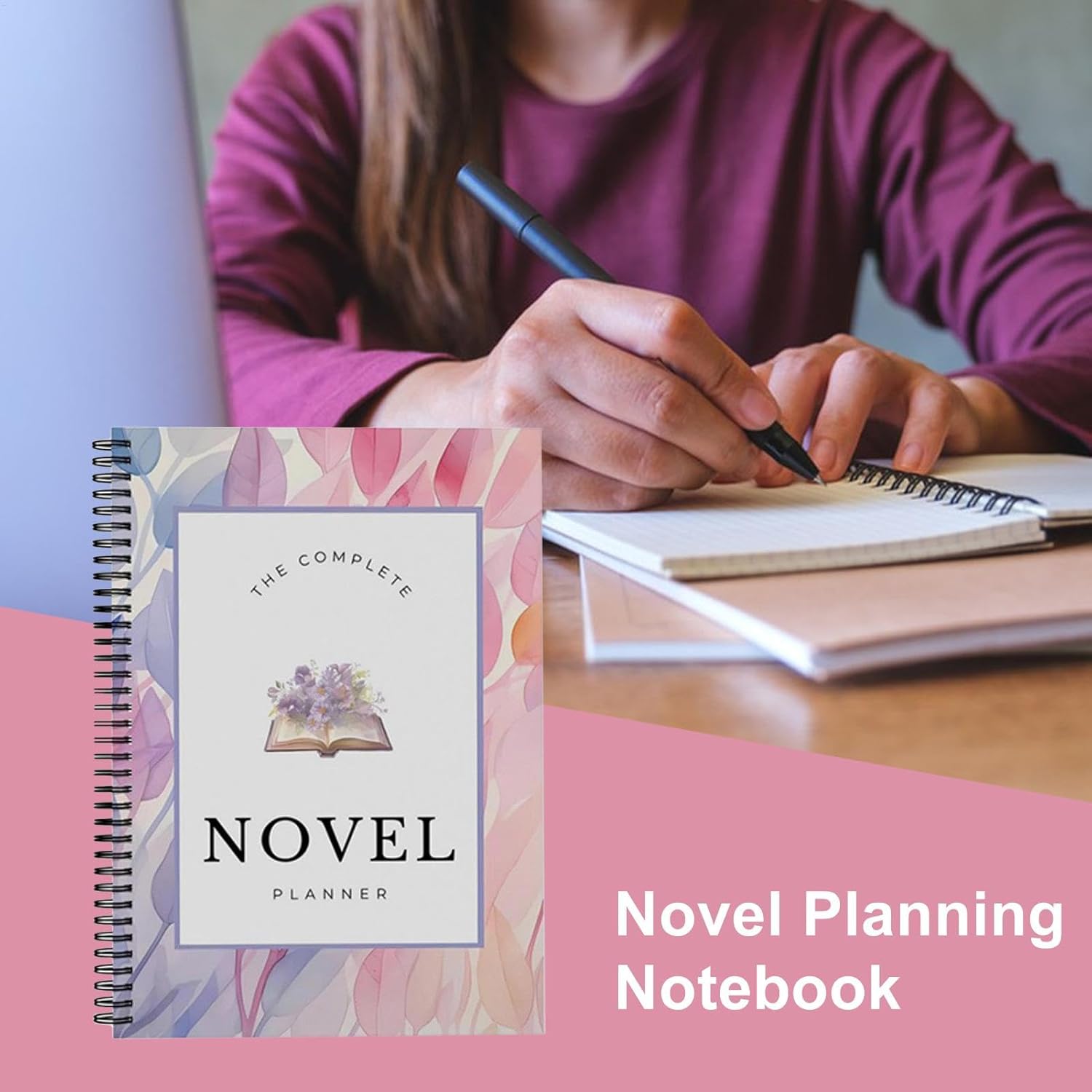 Bexdug Novel Writing Planner Notebook | A5 Daily Writer & Author Planner - Digital Fiction Monthly Habit Tracker, Structured Workbook for Helps Brainstorm, Organize