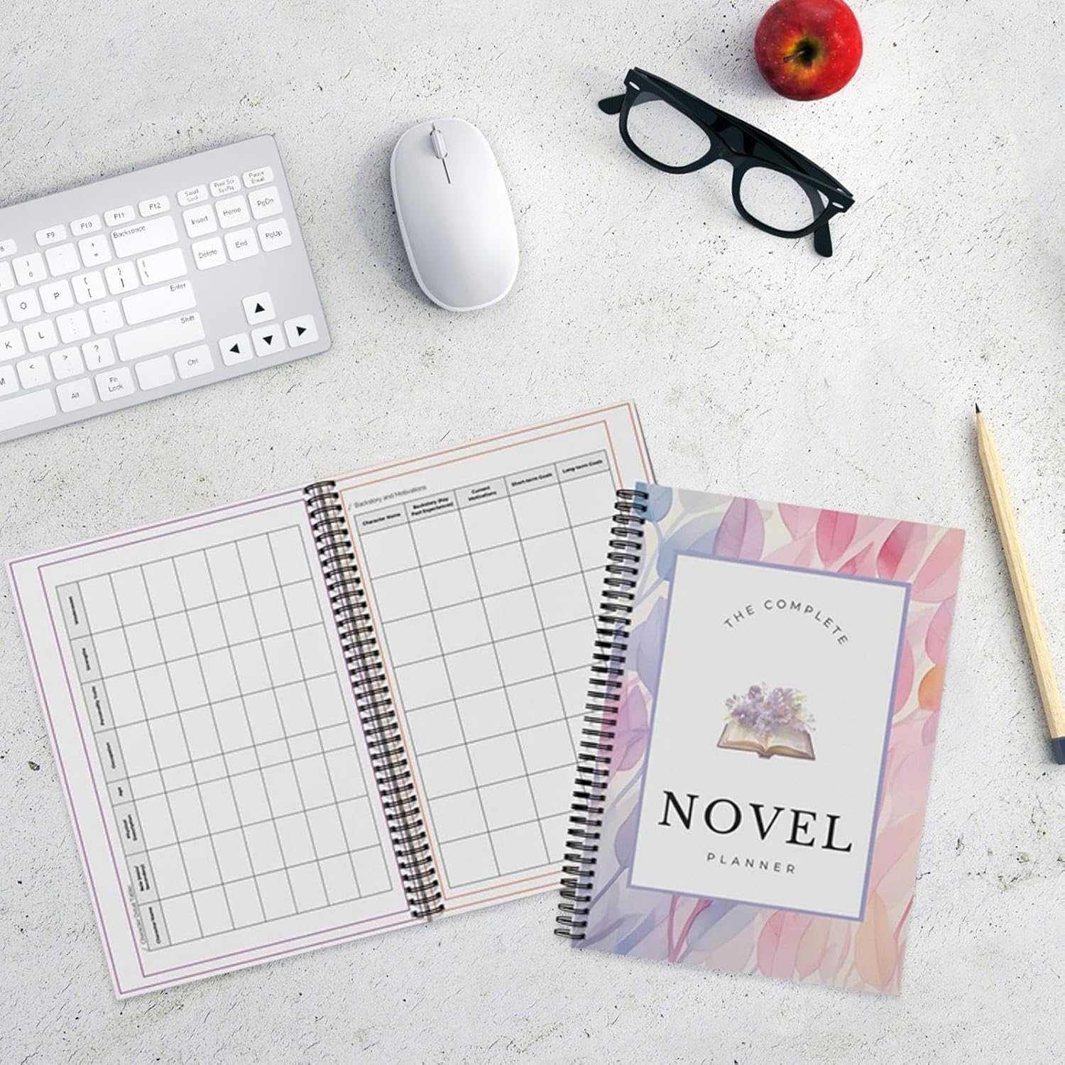 Bexdug Novel Writing Planner Notebook | A5 Daily Writer & Author Planner - Digital Fiction Monthly Habit Tracker, Structured Workbook for Helps Brainstorm, Organize